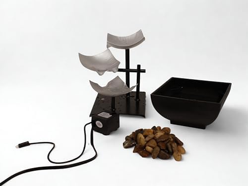 Ohana Modern Tabletop Water Fountain with LED Lights