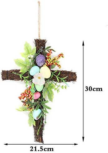 Forart 16 Inch Easter Wreath with Colorful Eggs