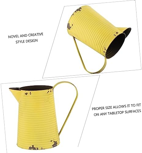 Vintage Iron Flower Pitcher Planter Rustic Metal Vase for Home and Garden Decor