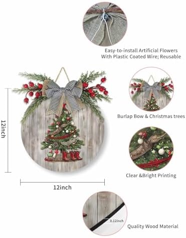 Welcome Sign Christmas Wreath Door Decor 1