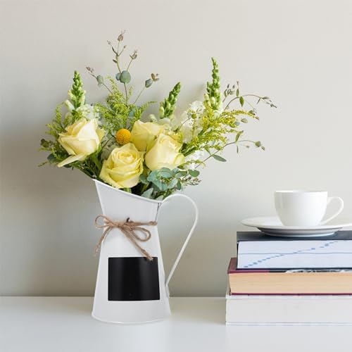 Rustic Metal Flower Bucket Vase for Home Decor