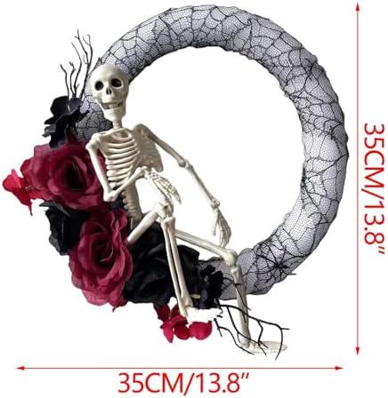 Halloween Scary Skeleton Wreath for Front Door