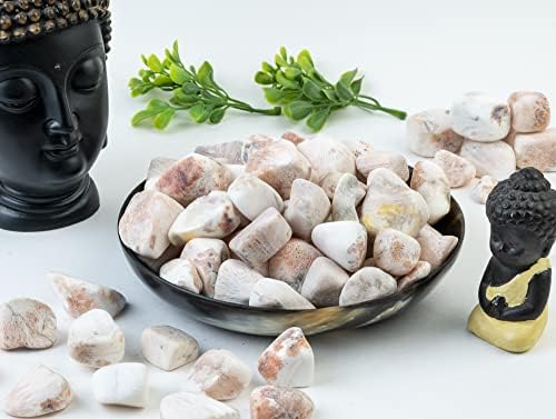 ZAICUS Tumbled Stones Rainbow Moonstone Serpentine Black Tourmaline Bulk