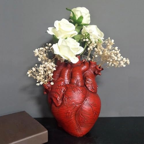 Heart Vase Gothic Anatomical Resin Desktop Decor