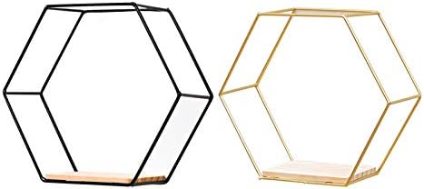 Washranp Nordic Hexagonal Iron Floating Shelf Storage