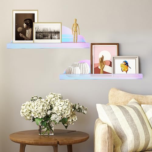 Iridescent Floating Shelves 4 Pack for Home Decor