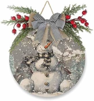 Welcome Sign Christmas Wreath Decorations Snowman Wall Sign