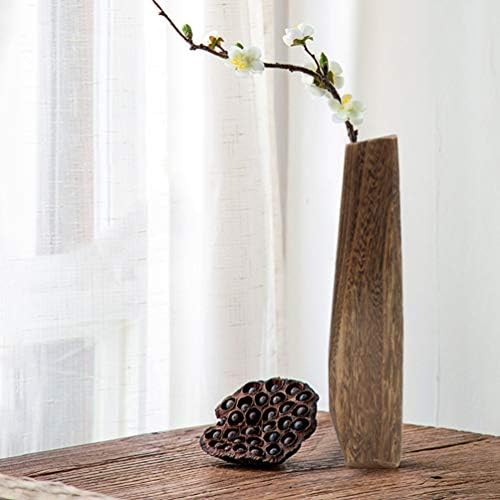 Wakauto Rustic Tall Oblong Wooden Vase