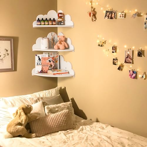 Cloud Floating Corner Shelves Set of 3 for Nursery