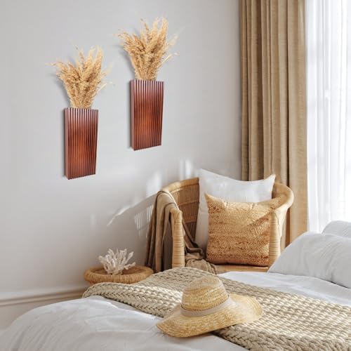 2PCS Wood Wall Planter for Dried Flowers and Plants
