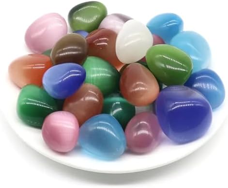 Natural Colorful Cat Eye Stones for Healing and Decor