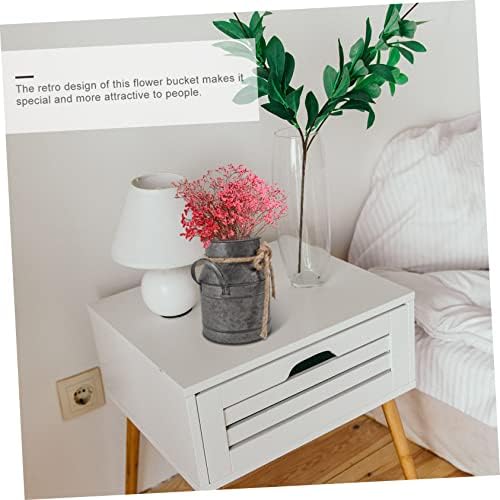 Ciieeo Iron Bucket Flower Pot Vintage Decor