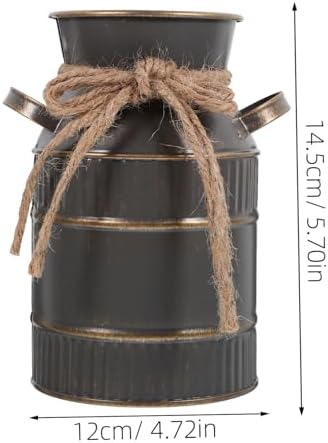 Zerodeko Retro Iron Flower Bucket with Double Handles