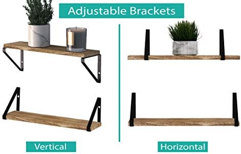 Wallniture Ponza Wood Floating Shelves Set of 4