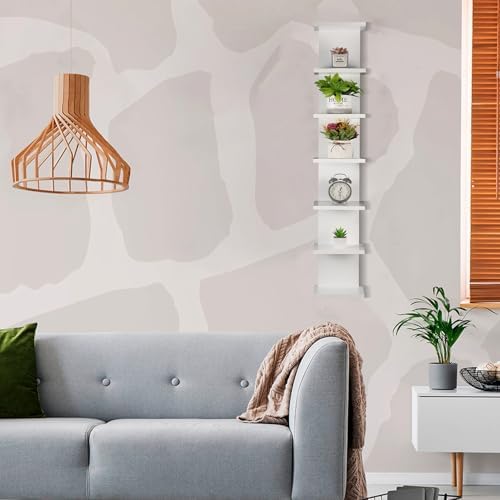 2 Pack 7 Tier Wall Shelf Unit - Floating Display Storage Shelves for Home Decor