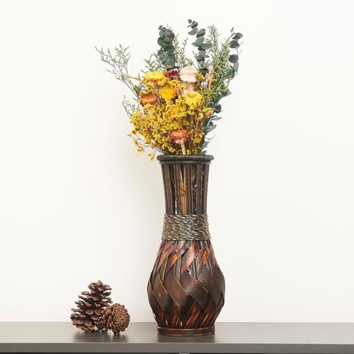 Eco-Friendly Bamboo Floor Vase - 142 Inch Handmade Decorative Vase