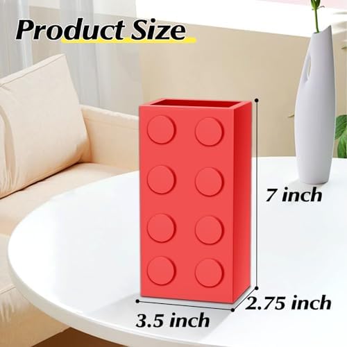 Red Vase for Lego Flowers Display Stand
