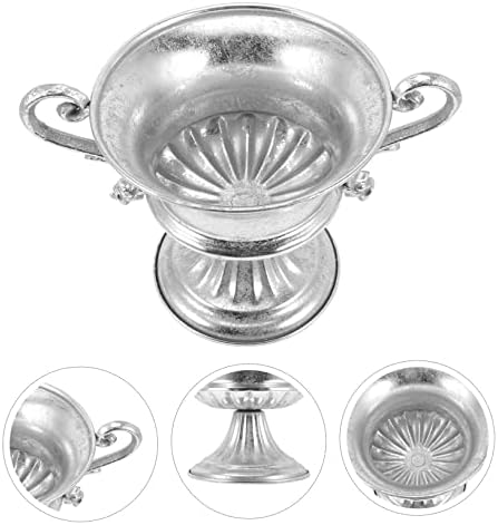 Vintage Silver Footed Vase Chinoiserie Design
