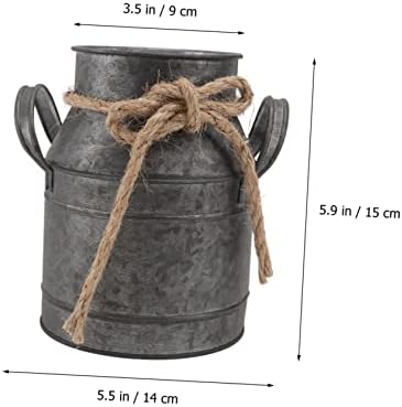 Retro Iron Flower Bucket Pot Vase for Home Decor