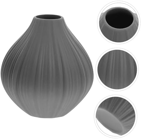 Alipis Gray Mini Ceramic Vase for Home Office Decor