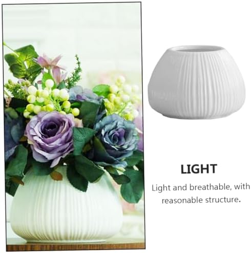 HEMOTON Mini Vertical Stripe Ceramic Flower Vase