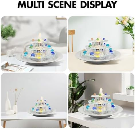 3-Tier Tabletop Waterfall Fountain with LED Light