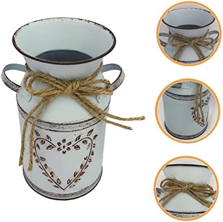 VOSAREA Vintage Metal Flower Vase for Home Decor