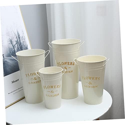 POPETPOP Retro Iron Bucket Flower Vase for Home Decor