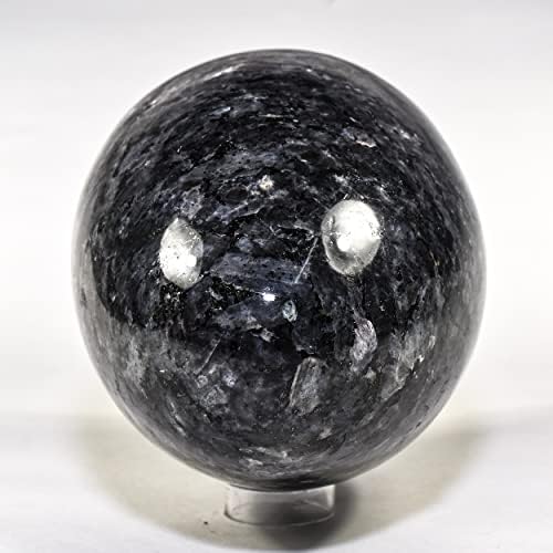 73 Inch Larvikite Egg with Wood Stand - Natural Feldspar Mineral