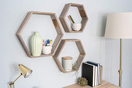 BarnwoodUSA Hexagon Floating Shelves Set of 3