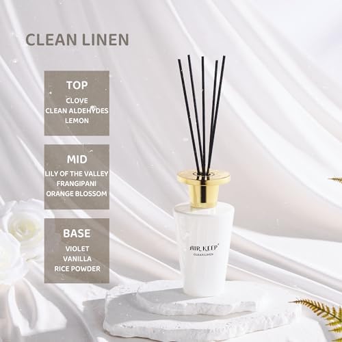 Airkeep Reed Diffuser Set 507 Fl Oz Clean Linen Scent