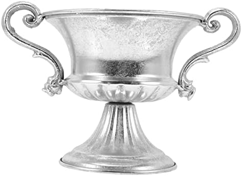 CIMAXIC Decorative Urn Vase Silver Vintage Tall Floor Vase