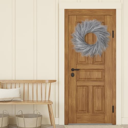 Sggvecsy 26 Inch Faux Pampas Grass Wreath for All Seasons