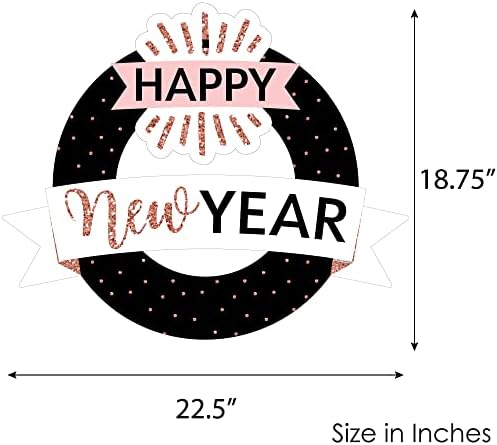 Rose Gold Happy New Year Front Door Wreath