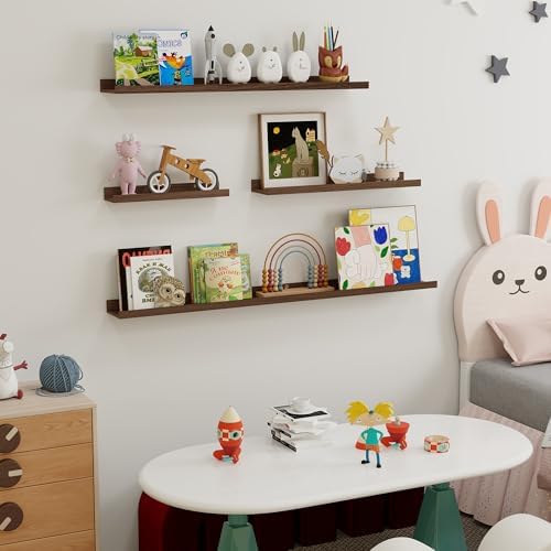 Fun Memories Floating Shelf Set of 6 24 Inch Walnut