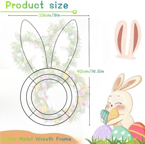6 Pcs Bunny Wreath Frame for Easter DIY Indoor Outdoor Decor