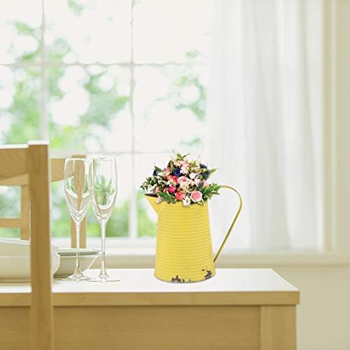 Rustic Antique Flower Pitcher with Handle for Home Decor