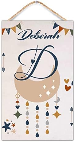 WengBeauty Custom Wood Last Name Sign 12x20 Inch 1