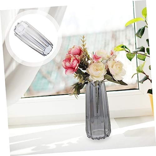 Cabilock Smoky Grey Glass Vase for Dried Flowers and Plants