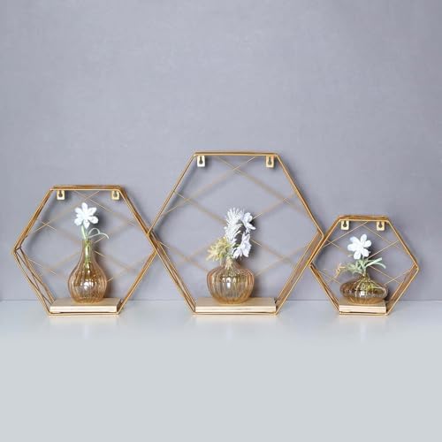 Efavormart 3 Pack Hexagonal Floating Shelves - 9 12 4 Inches