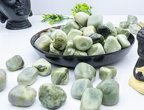 ZAICUS Tumbled Stones Rainbow Moonstone Serpentine Black Tourmaline Bulk