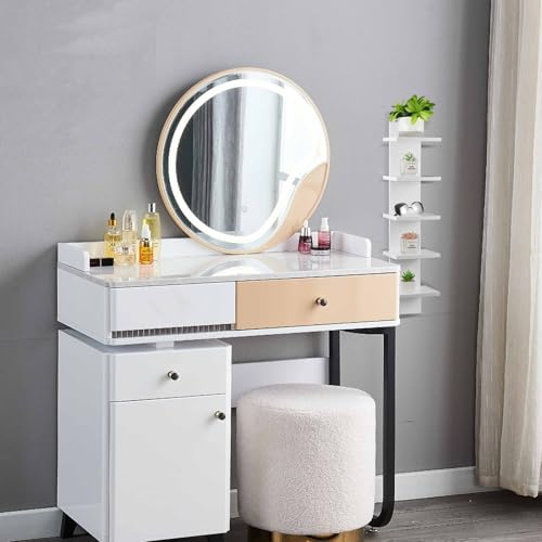 5 Tier Floating Wall Shelf Unit - White Vertical Storage Decor