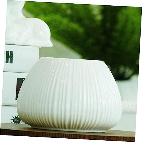 Mipcase Ceramic Flower Vase with Vertical Stripes