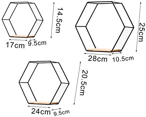 Goodilest Hexagon Floating Wall Shelf with Iron Frame