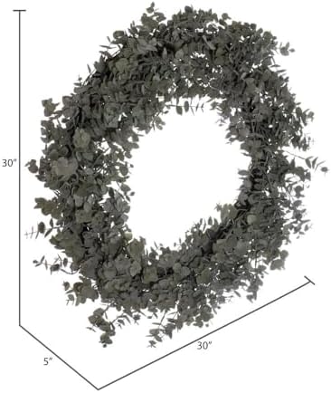 Vickerman 30 Inch Artificial Green Eucalyptus Wreath
