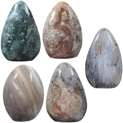 SUNYIK Irregular Ocean Jasper Stone Slab for Home Office Decor and Meditation