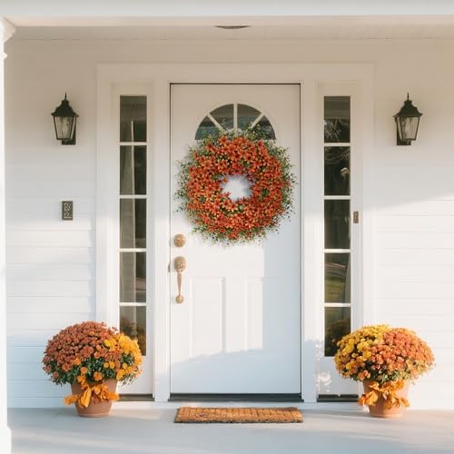 26 Inch Fall Wreath for Front Door and Window Decoration