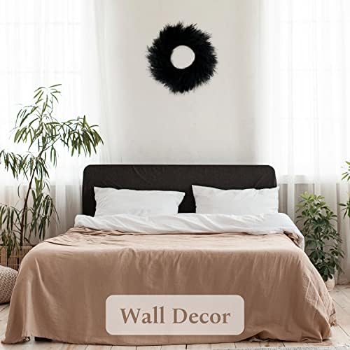 PERFNIQUE Pampas Grass Wreath 276 Inch Black Silk Boho Decor