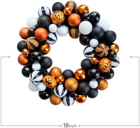 Bibelot 18 Inch Halloween Wreath for Front Door Decor