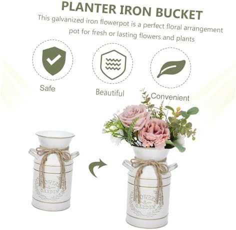 Vintage Decor Galvanized Flower Planter Vase for Flowers